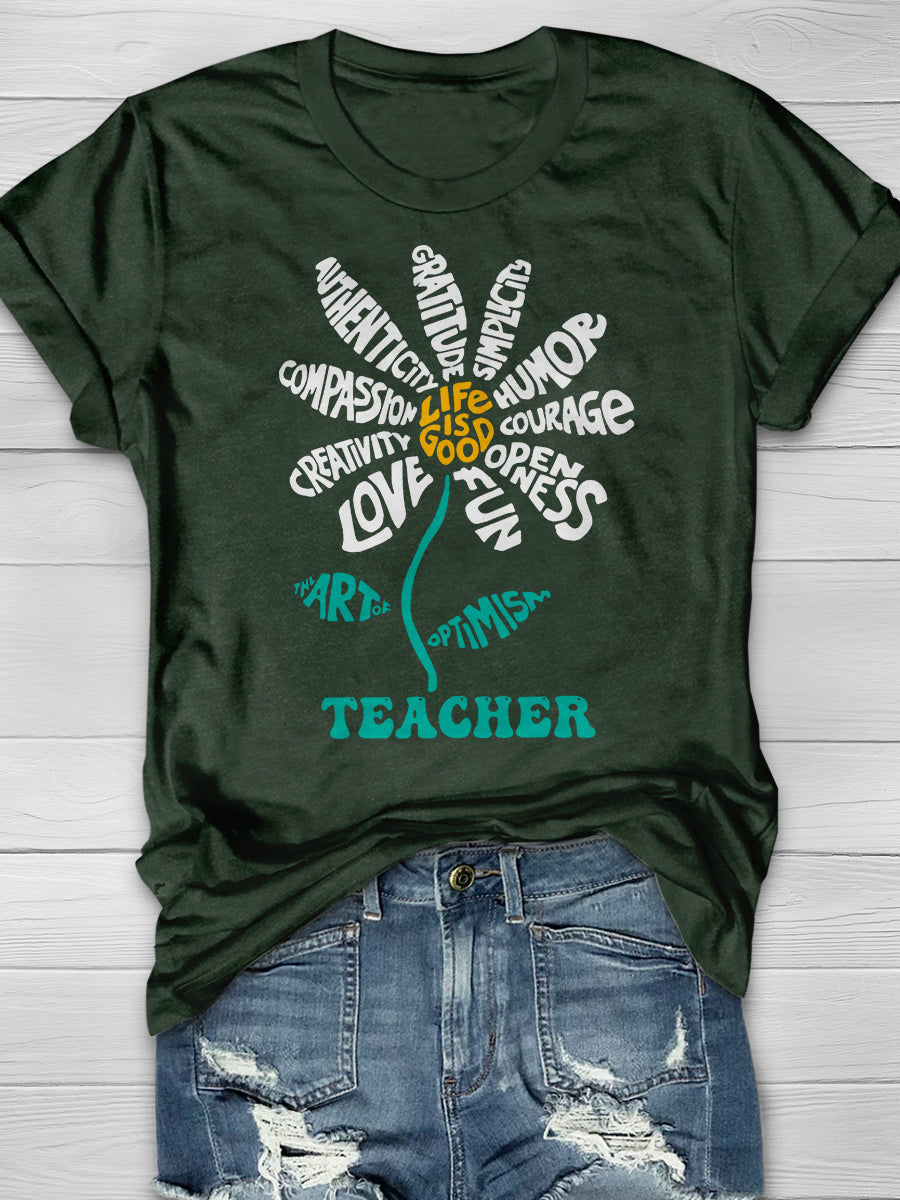 Teacher Life Print Graphic T-shirts
