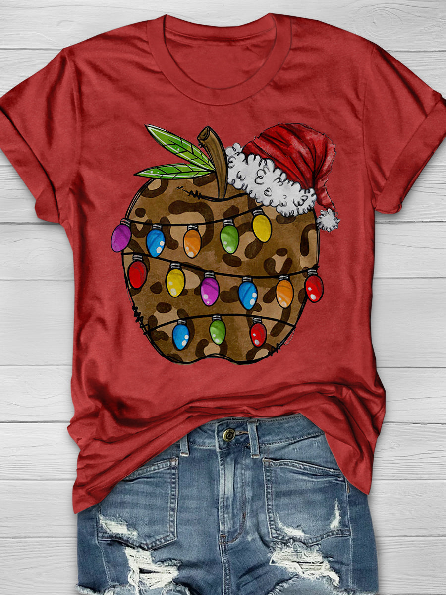 Apple Teacher Print Graphic T-shirts