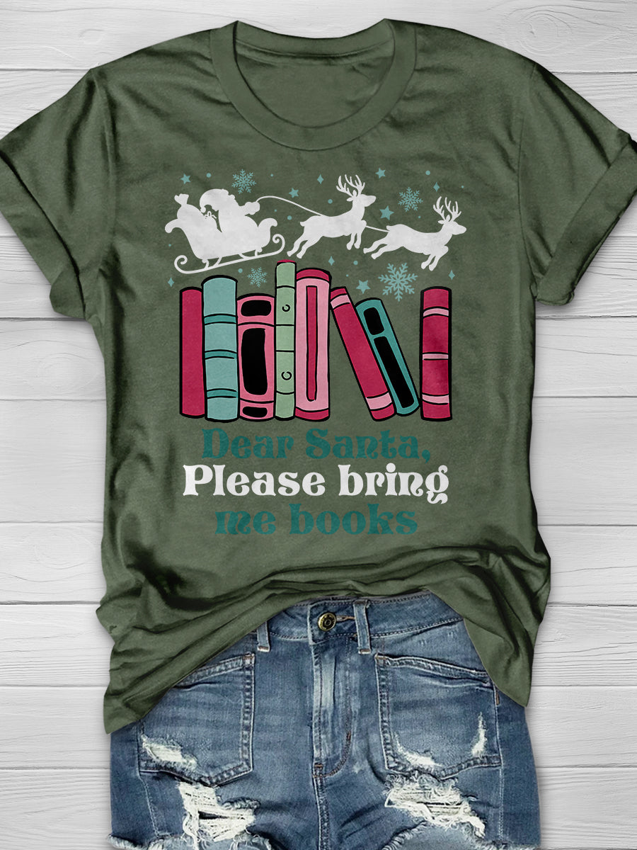 Books Christmas Print Graphic T-shirts