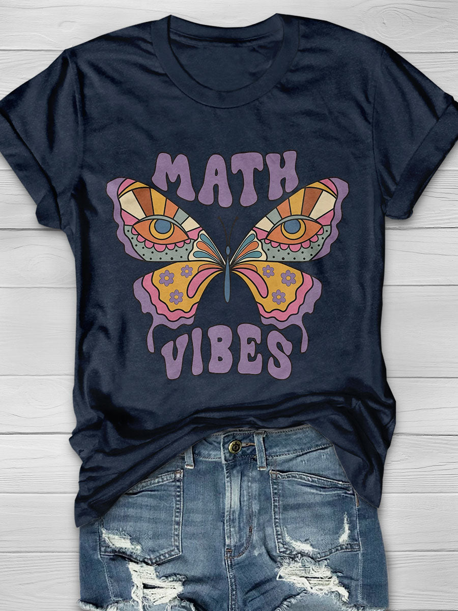 Math Vibes Print Short Sleeve T-shirt