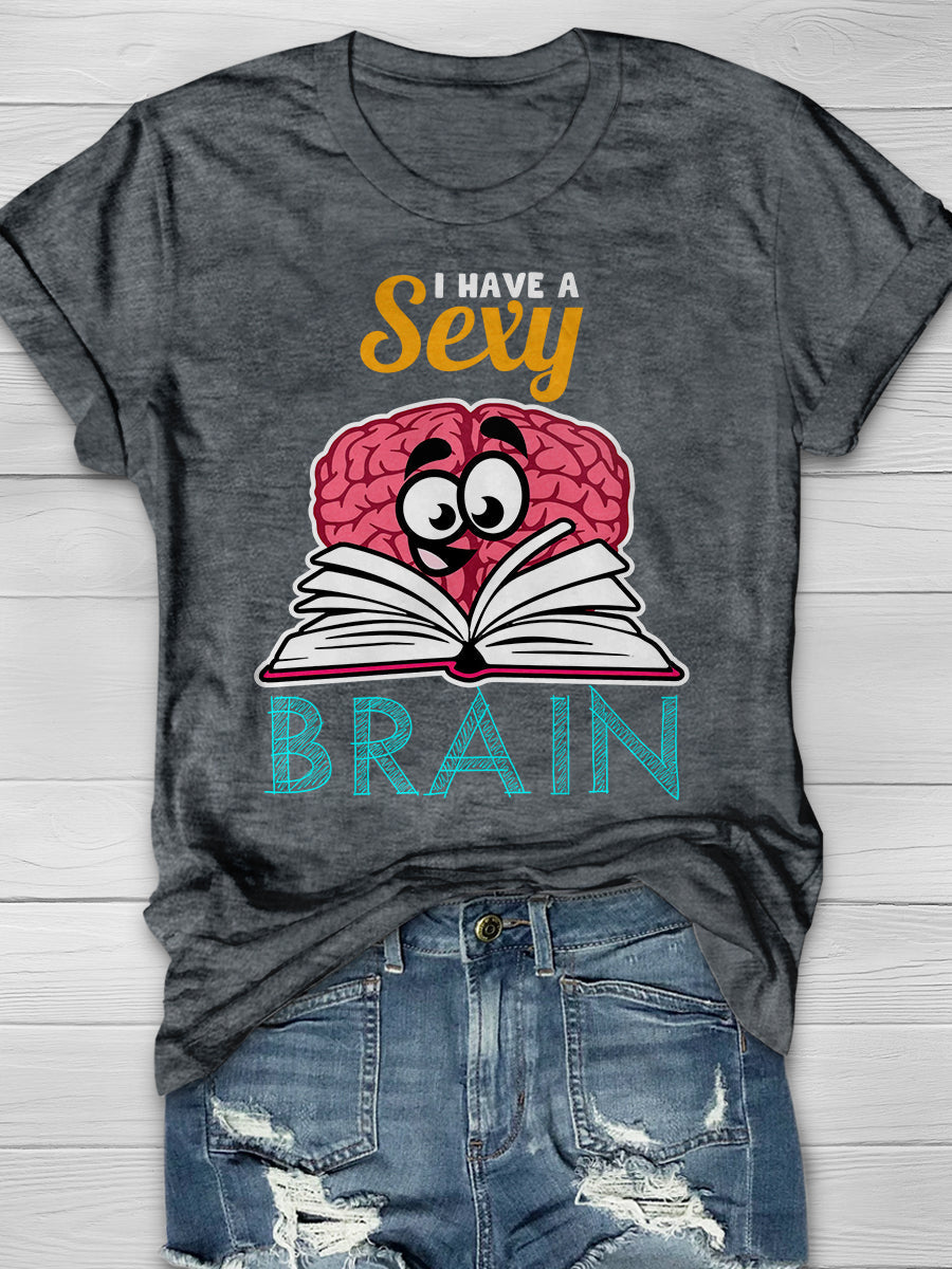 Read Sexy Brain Print Graphic T-shirts