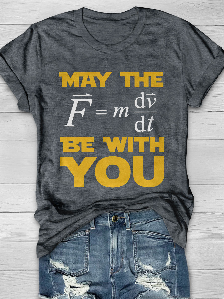 May The Force Print Short Sleeve T-shirt