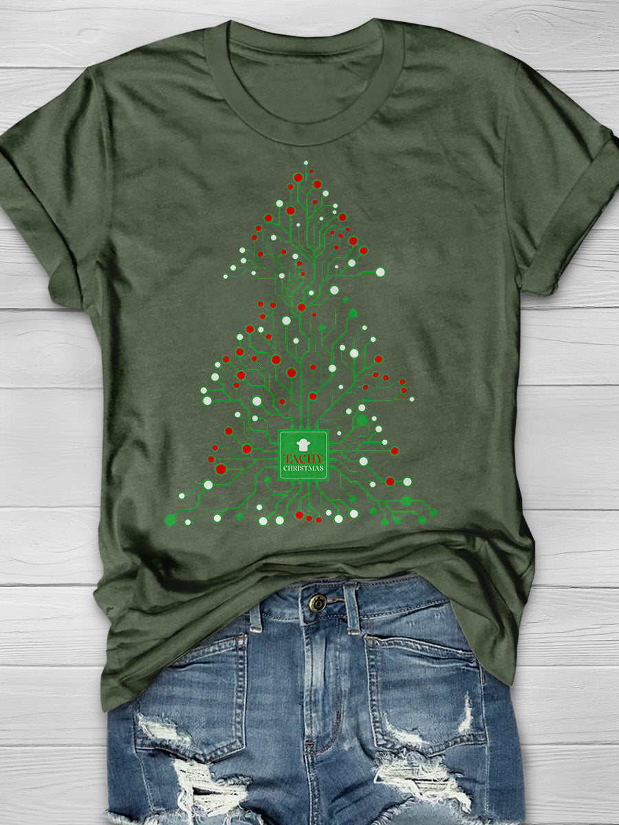 The Techy Christmas Print Graphic T-shirts