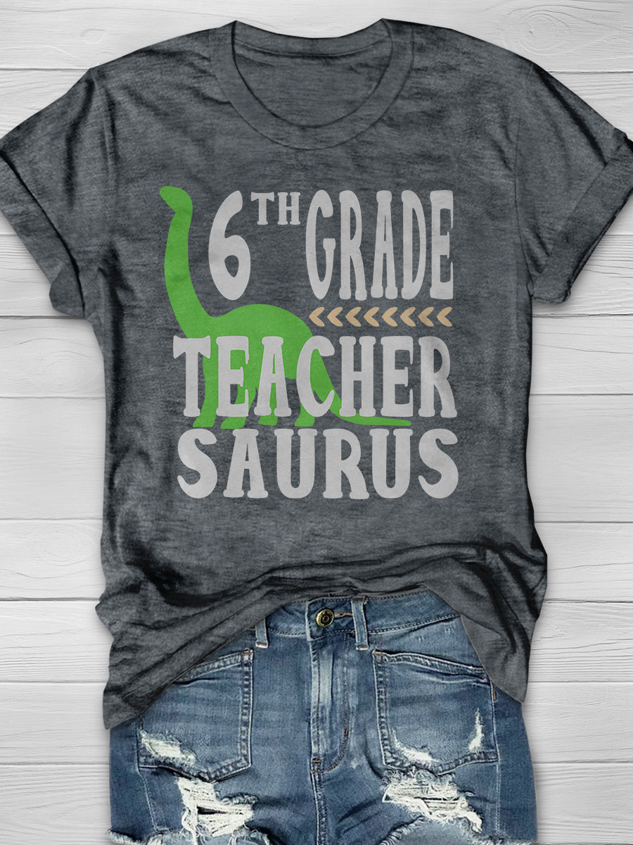 6th Grade Teacher Print Graphic T-shirts