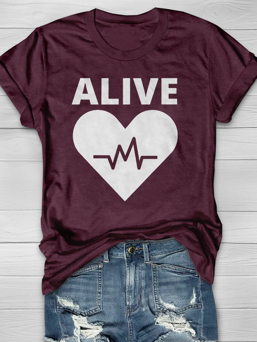 Alive Print Short Sleeve T-shirt