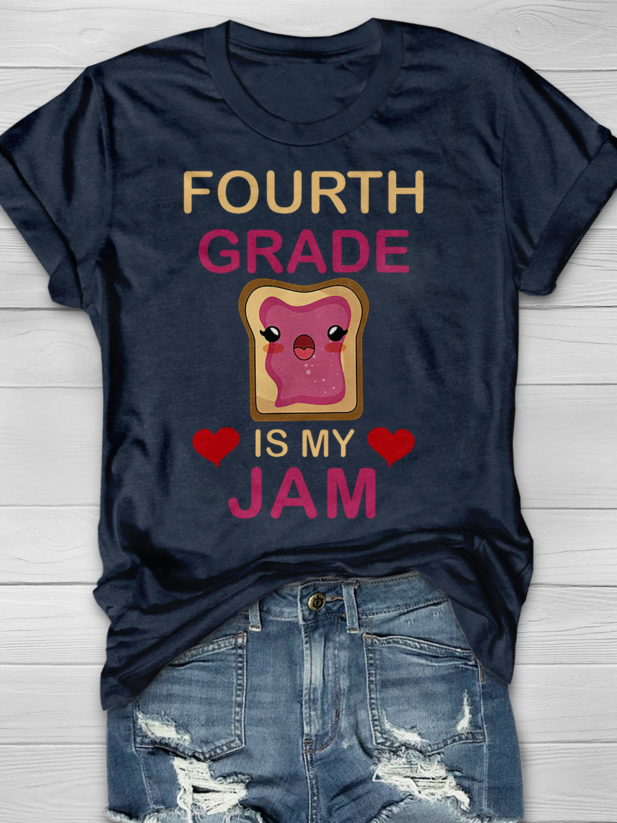Fourth Grade Is My Jam Print Graphic T-shirts
