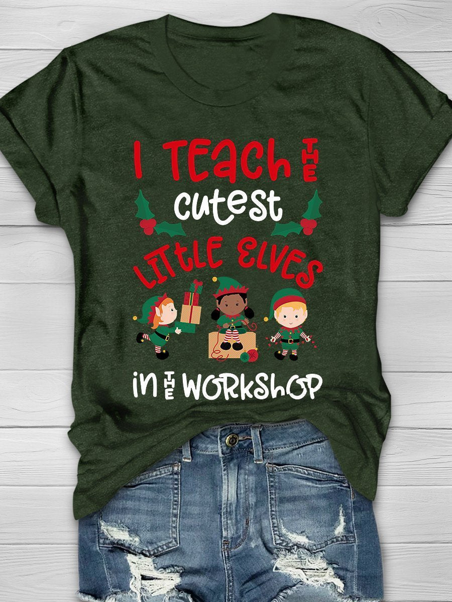 Christmas Teacher Print Graphic T-shirts