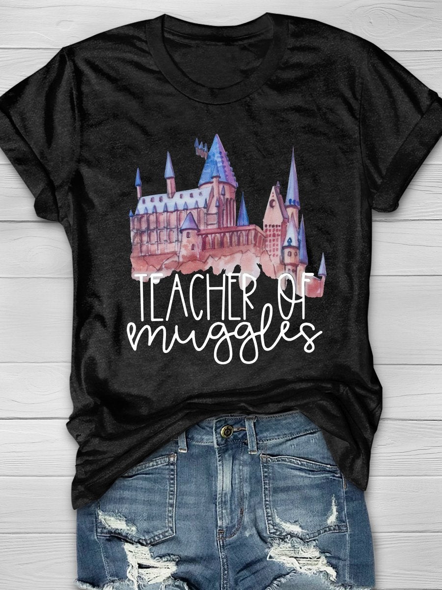 Teacher of Muggles Print Graphic T-shirts