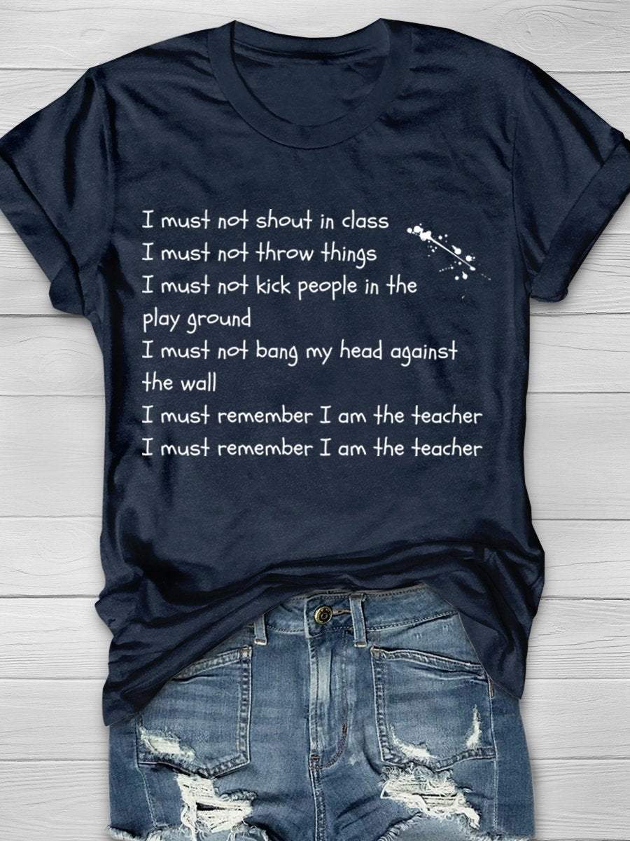 Funny Teacher Print Graphic T-shirts
