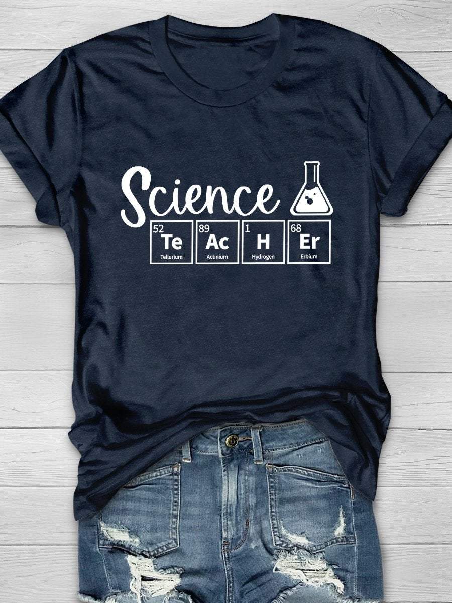 Science Teacher Print Graphic T-shirts