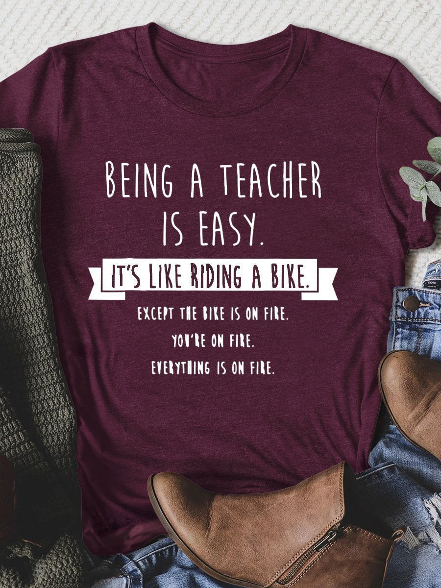 Being A Teacher Print Graphic T-shirts