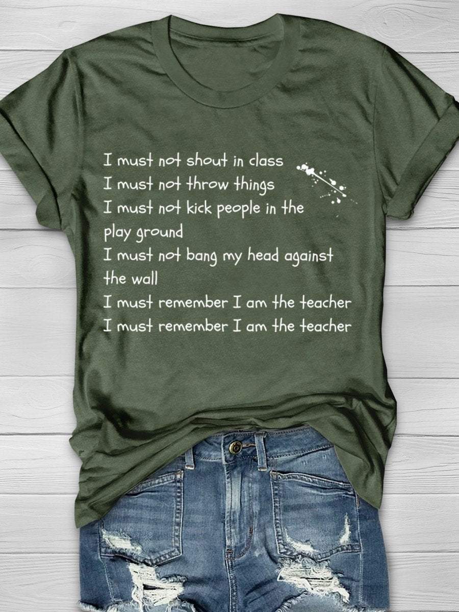 Funny Teacher Print Graphic T-shirts