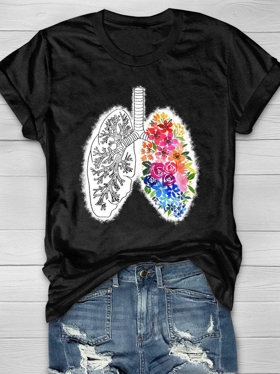 Anatomical Lung Print Short Sleeve T-shirt