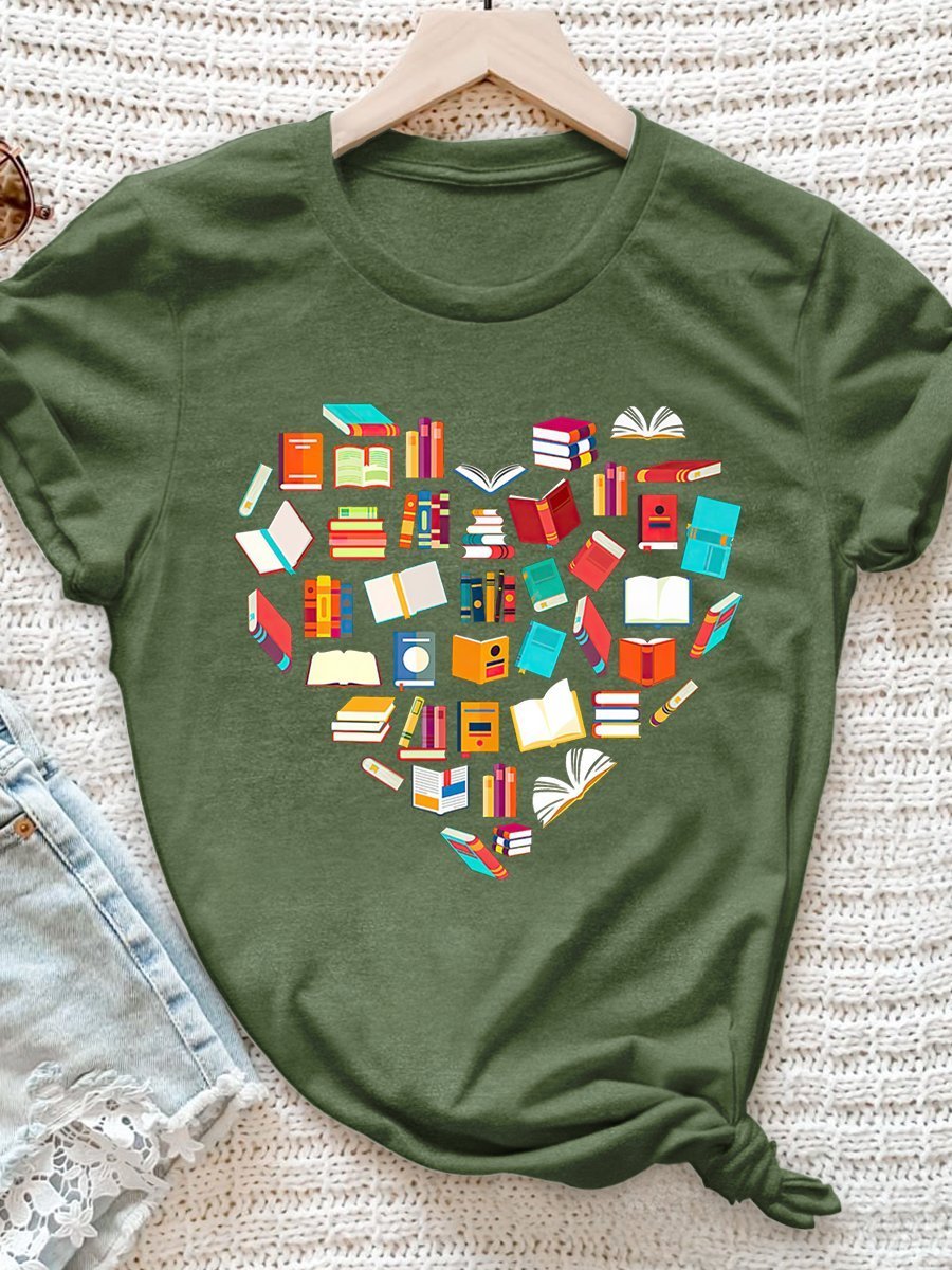 Teacher Christmas Love Book Print Graphic T-shirts