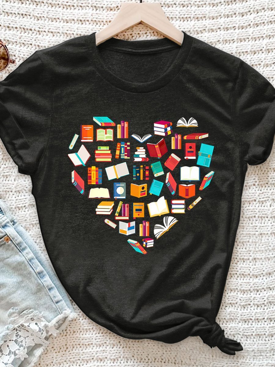 Teacher Christmas Love Book Print Graphic T-shirts