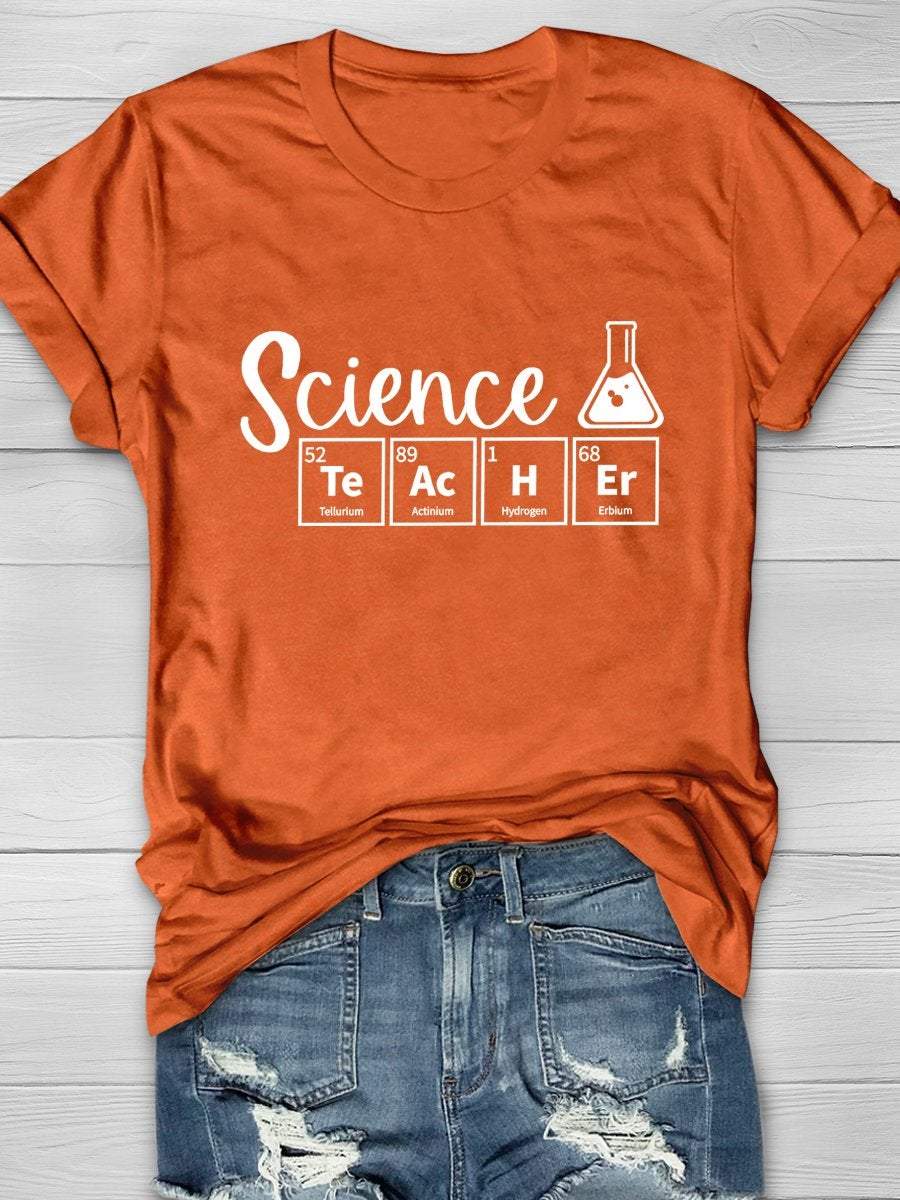 Science Teacher Print Graphic T-shirts