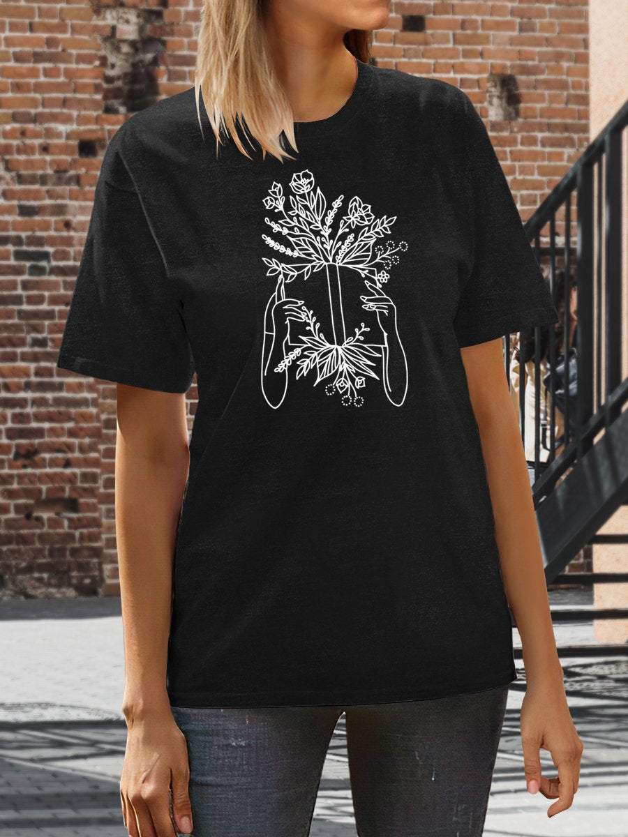 Girl Who Loves To Read Books Print Graphic T-shirts