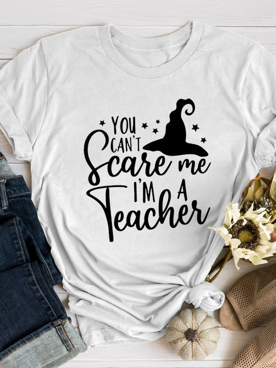 Halloween Teacher Print Graphic T-shirts