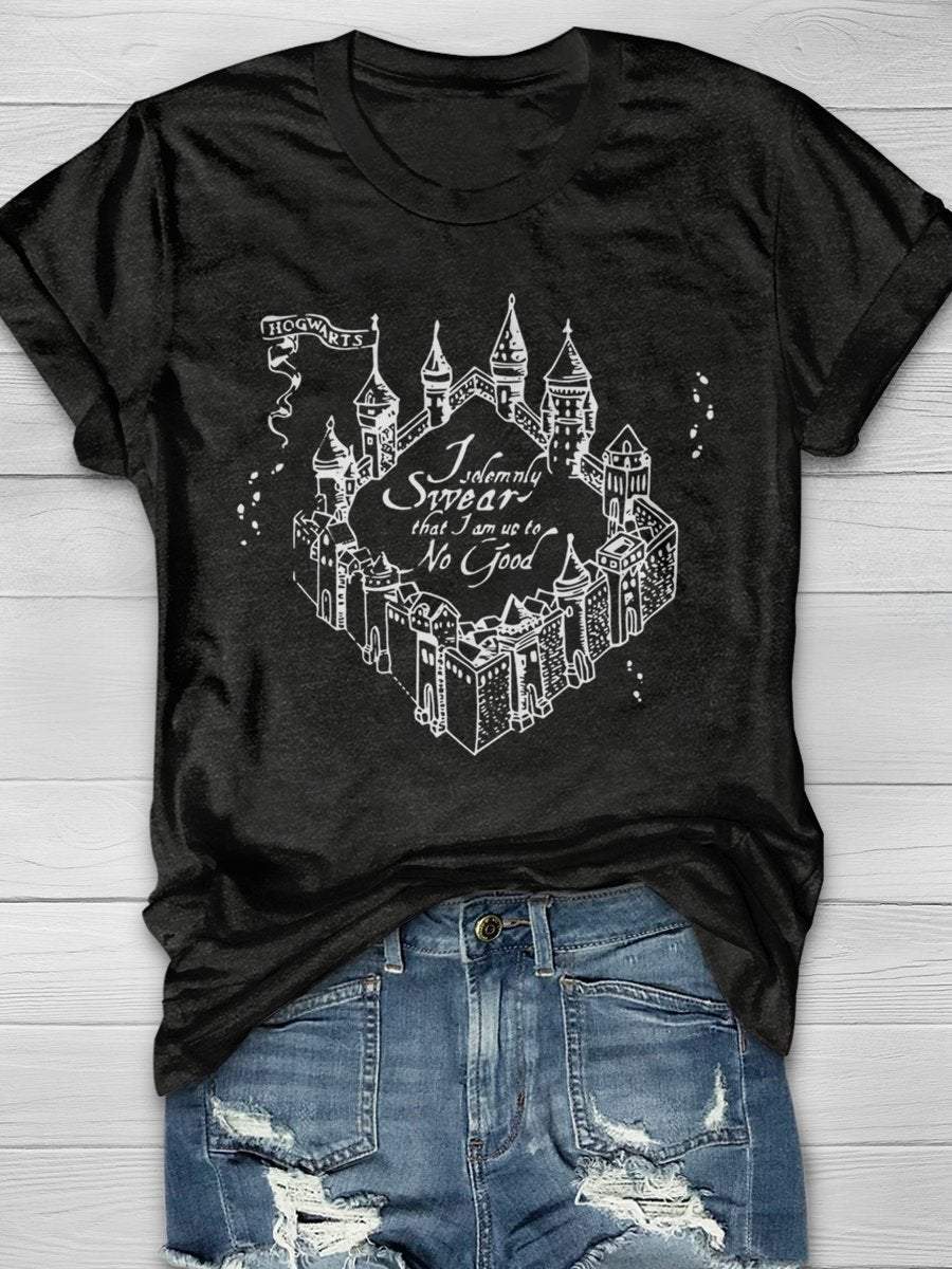 Magic Map School Print Graphic T-shirts