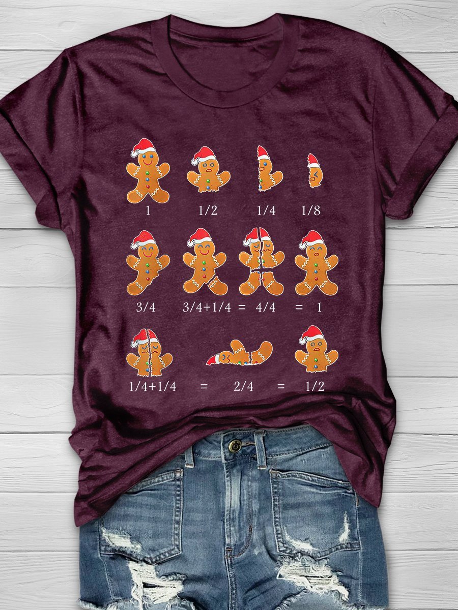 Math Teacher Christmas Print Graphic T-shirts