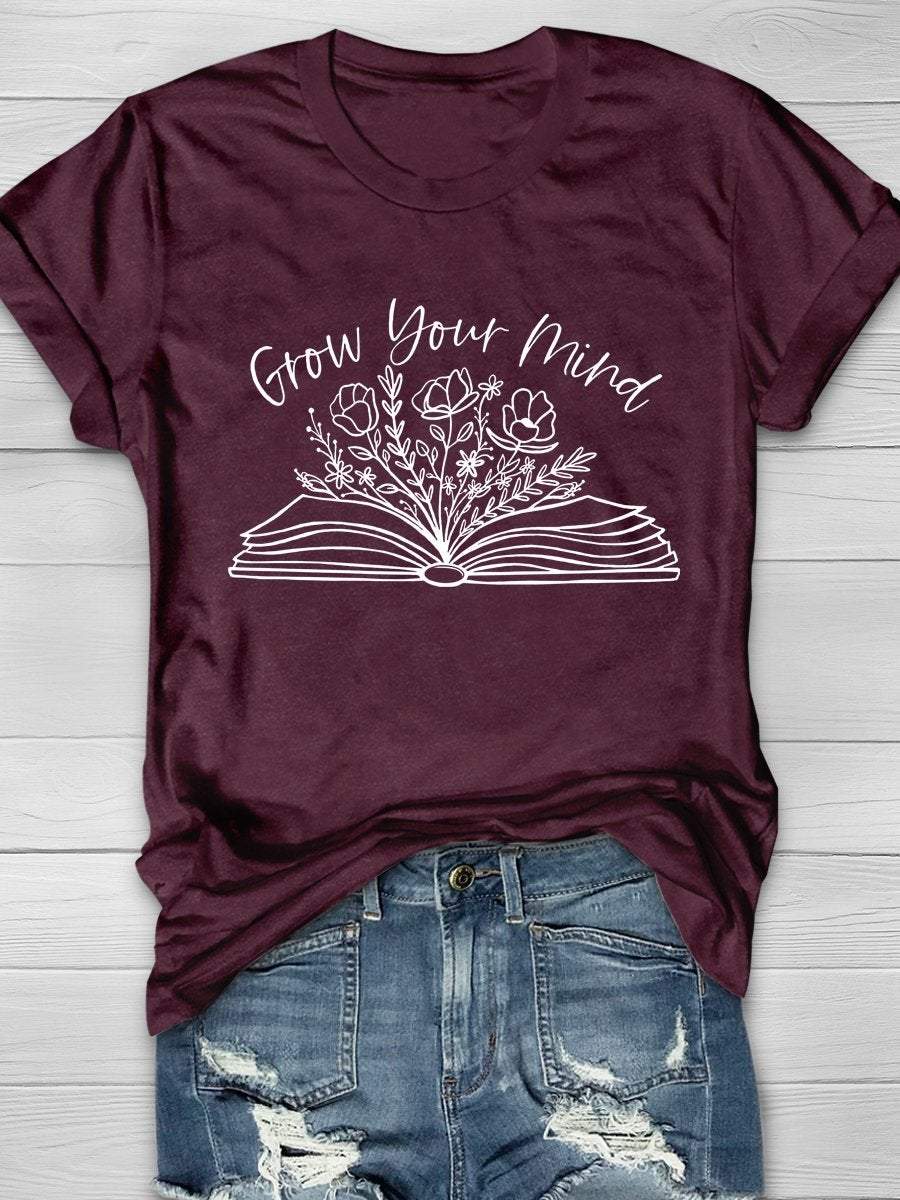 Grow Your Mind Print Graphic T-shirts