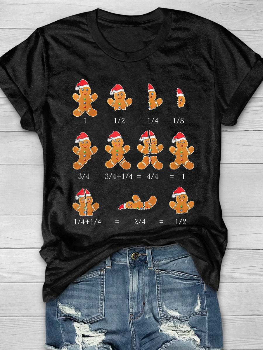 Math Teacher Christmas Print Graphic T-shirts
