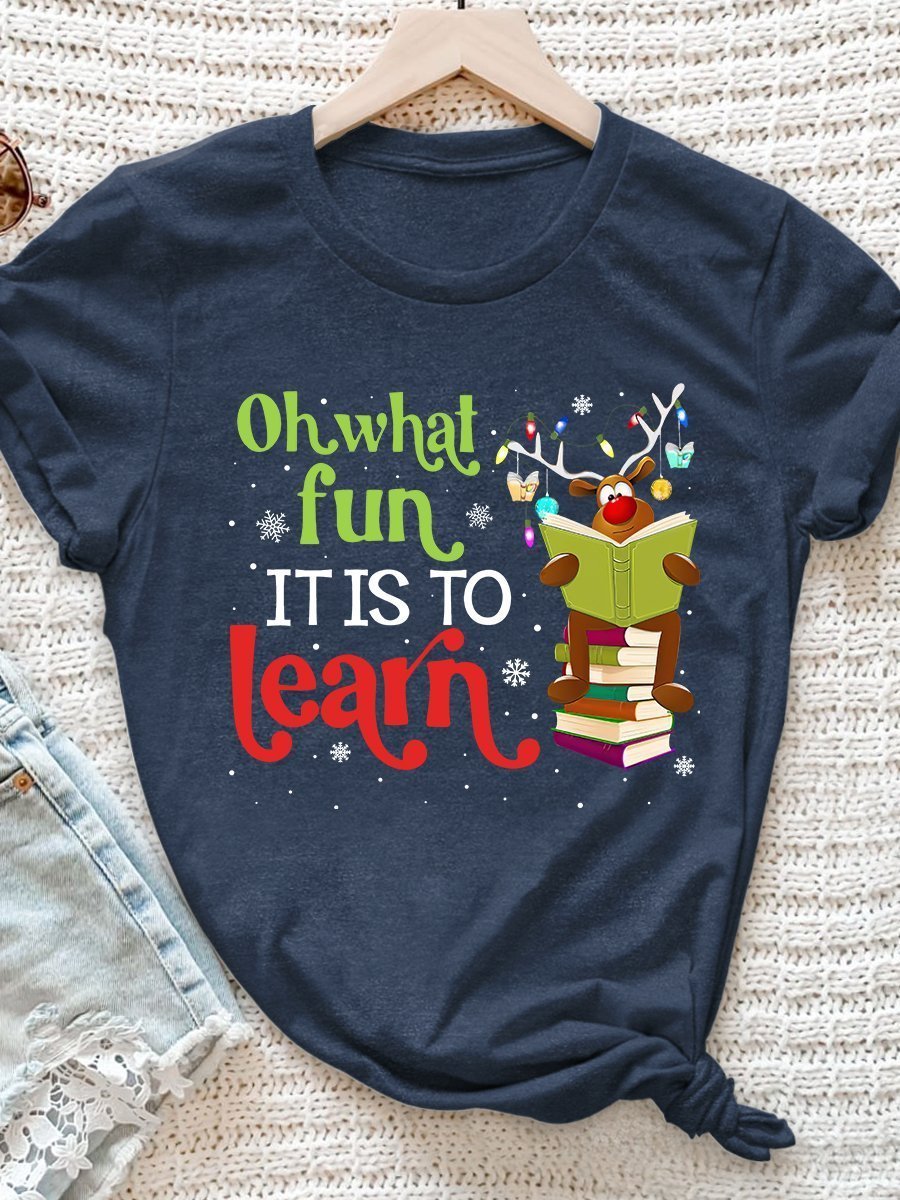 What Fun It Is To Learn Print Graphic T-shirts