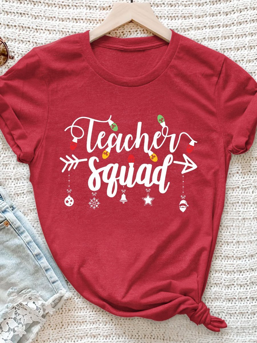 Christmas Teacher Print Graphic T-shirts