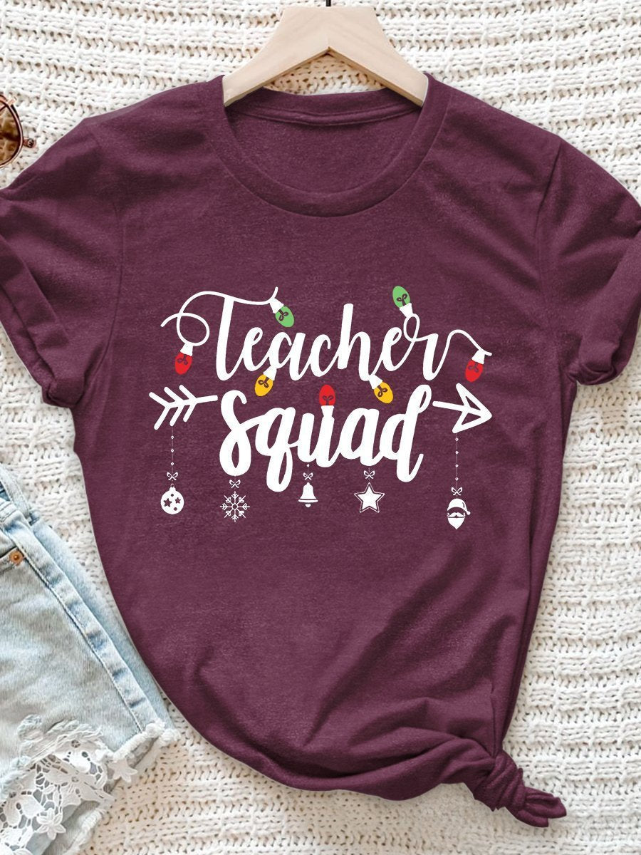 Christmas Teacher Print Graphic T-shirts