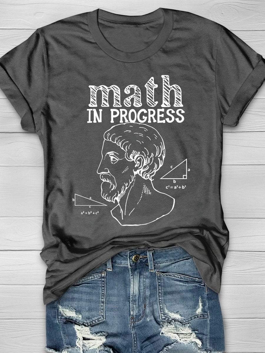 Math In Progress Print Graphic T-shirts