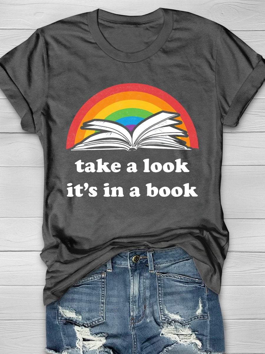 Take A Look It's In A Book Print Graphic T-shirts