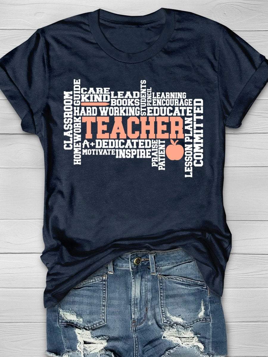 Teacher Print Graphic T-shirts