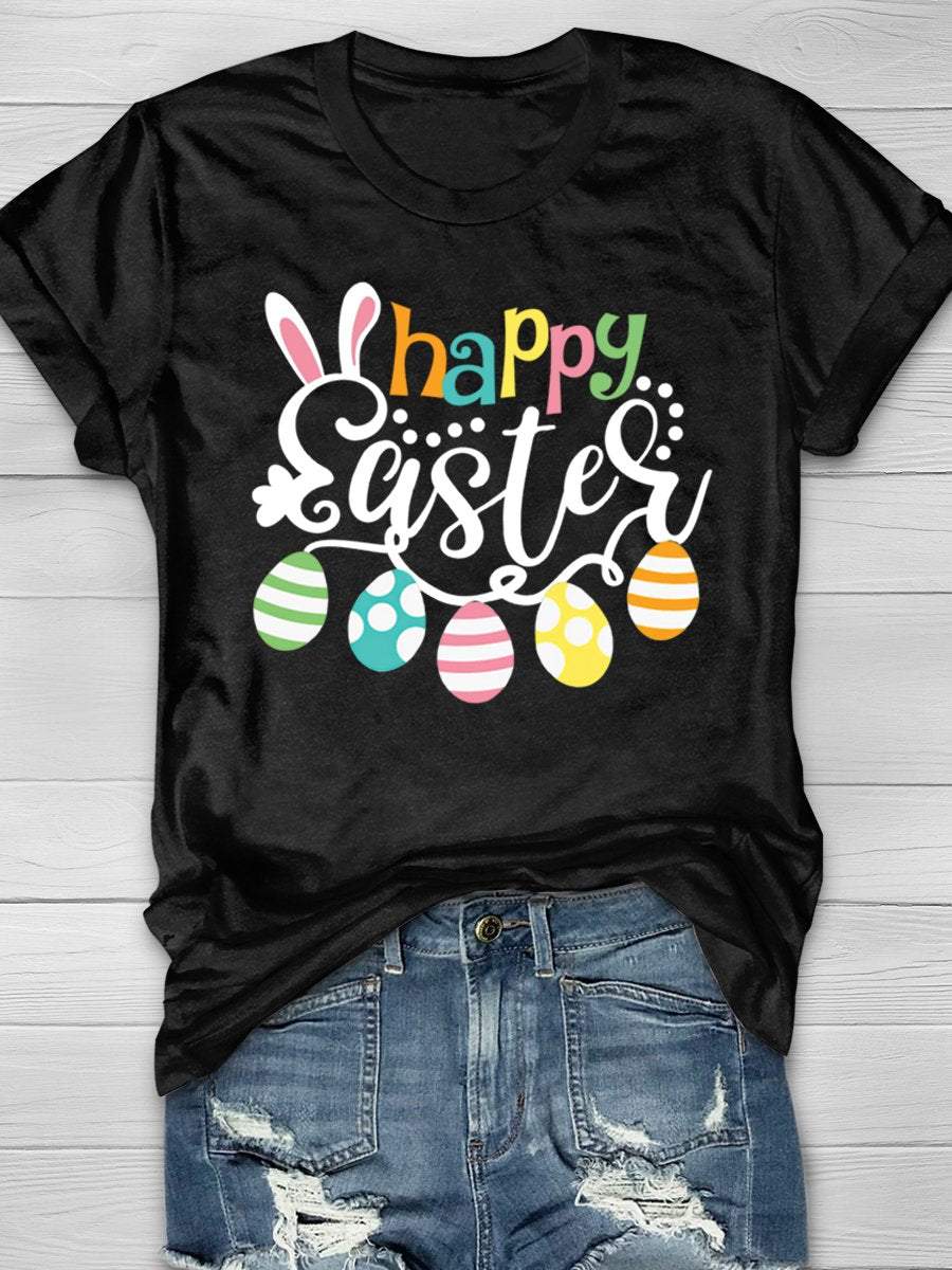 Happy Easter Print Graphic T-shirts