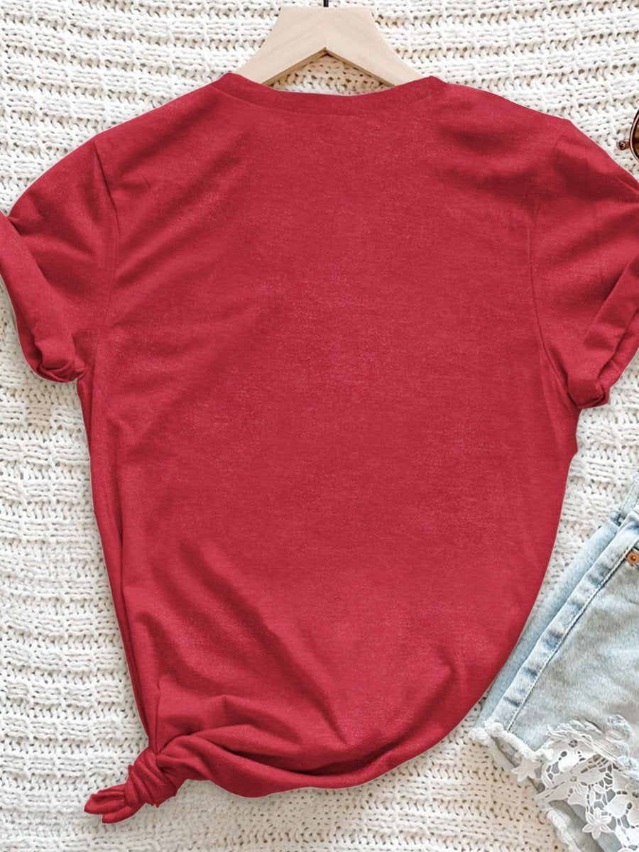 Nurse Christmas Print Short Sleeve T-shirt