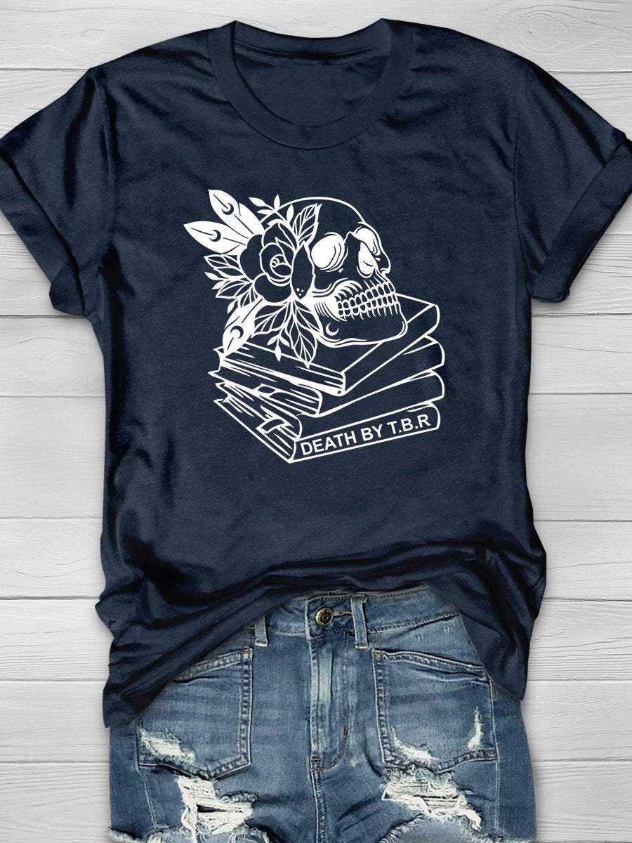 Read Books Death By T.B.R Print Graphic T-shirts