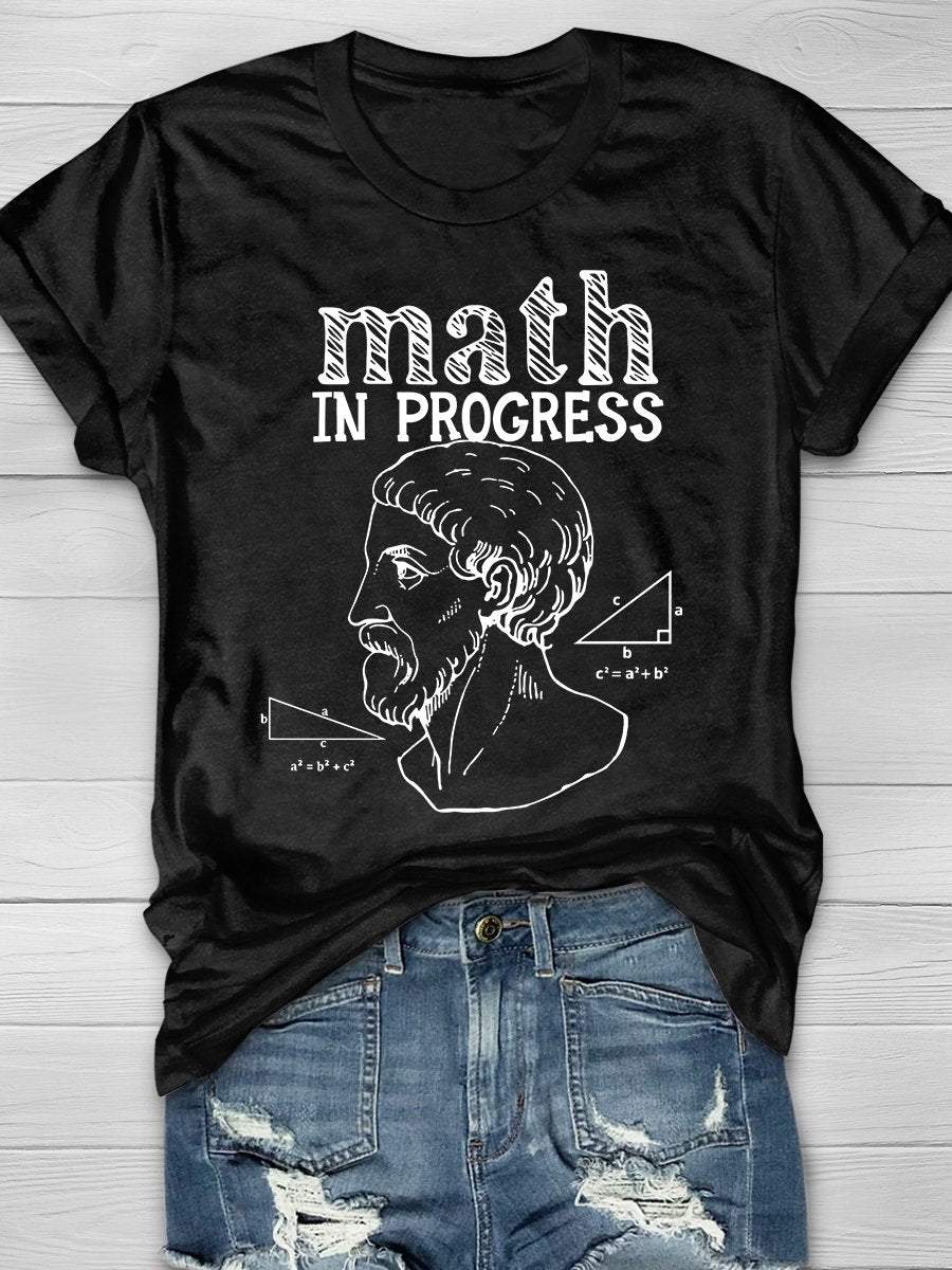 Math In Progress Print Graphic T-shirts