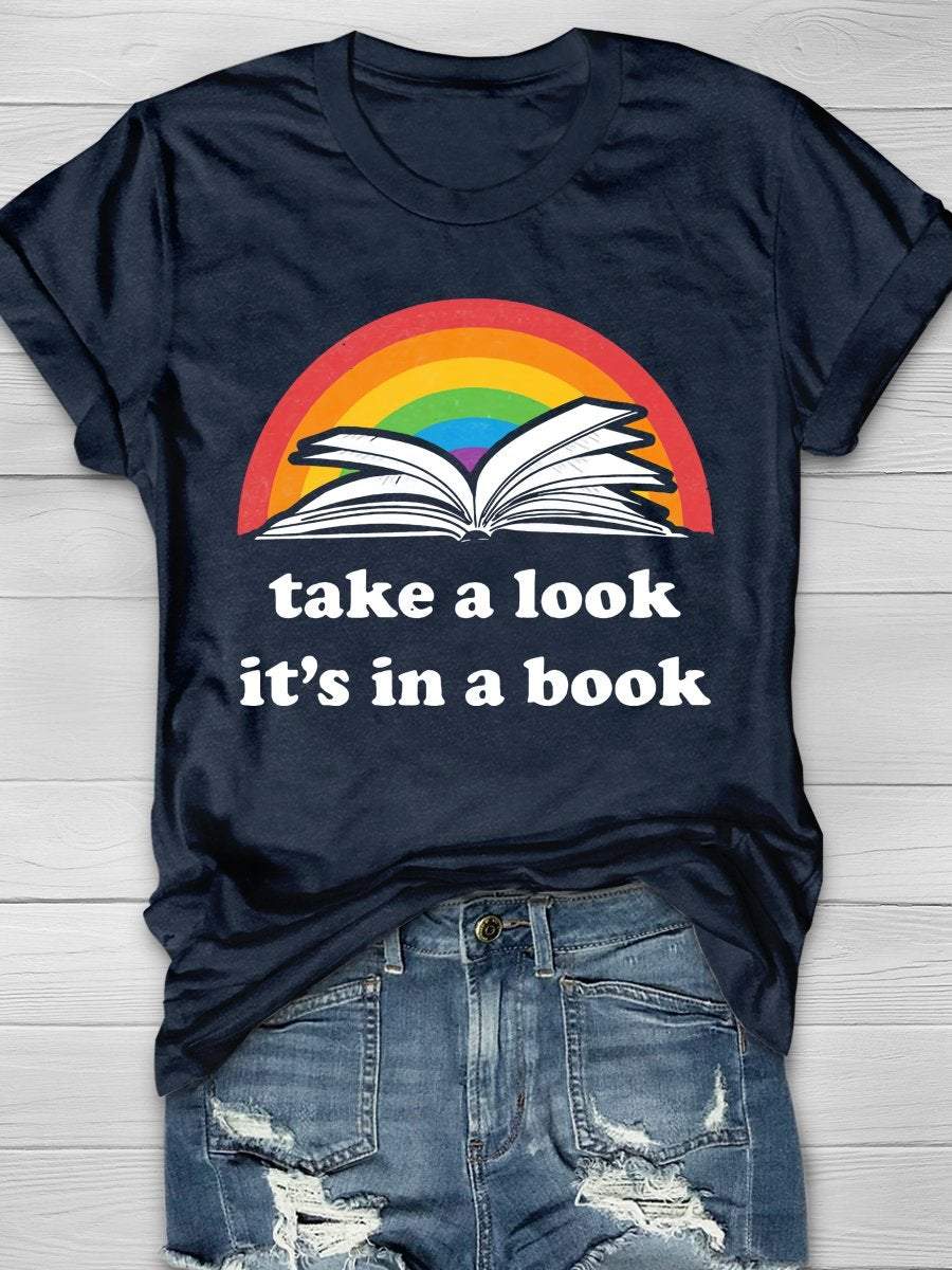 Take A Look It's In A Book Print Graphic T-shirts