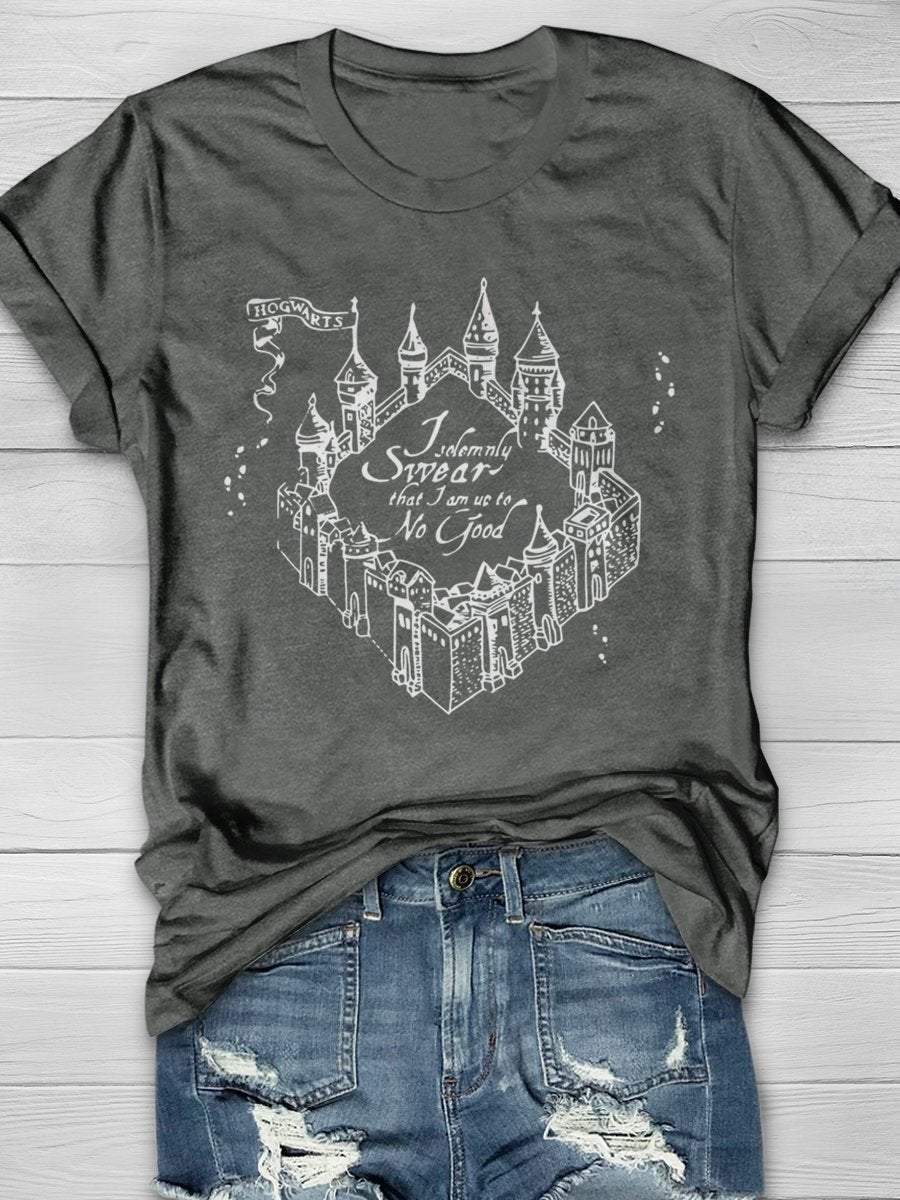 Magic Map School Print Graphic T-shirts