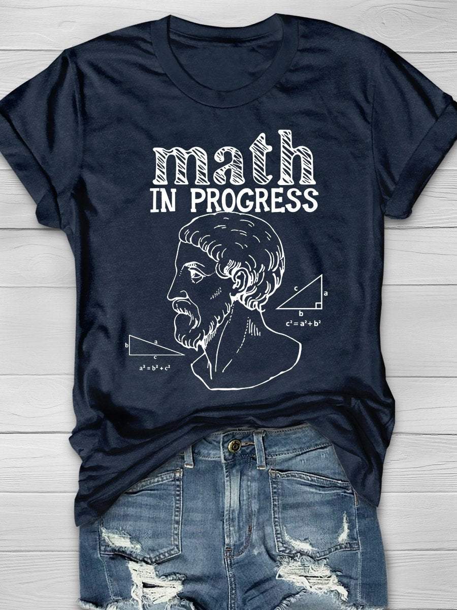 Math In Progress Print Graphic T-shirts