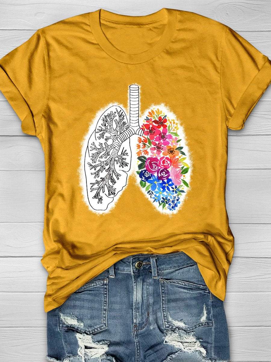 Anatomical Lung Print Short Sleeve T-shirt