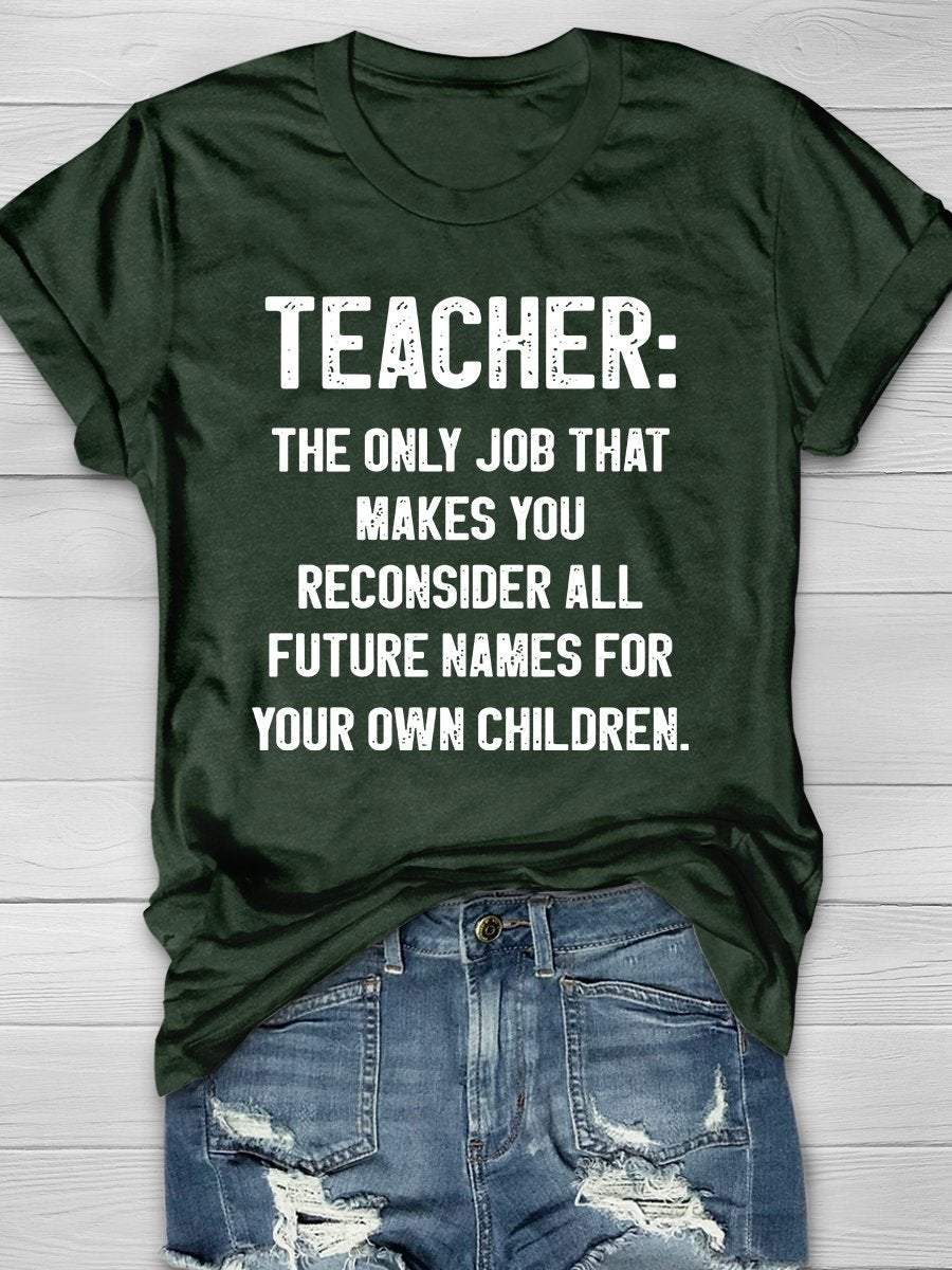 Teacher Life Print Graphic T-shirts