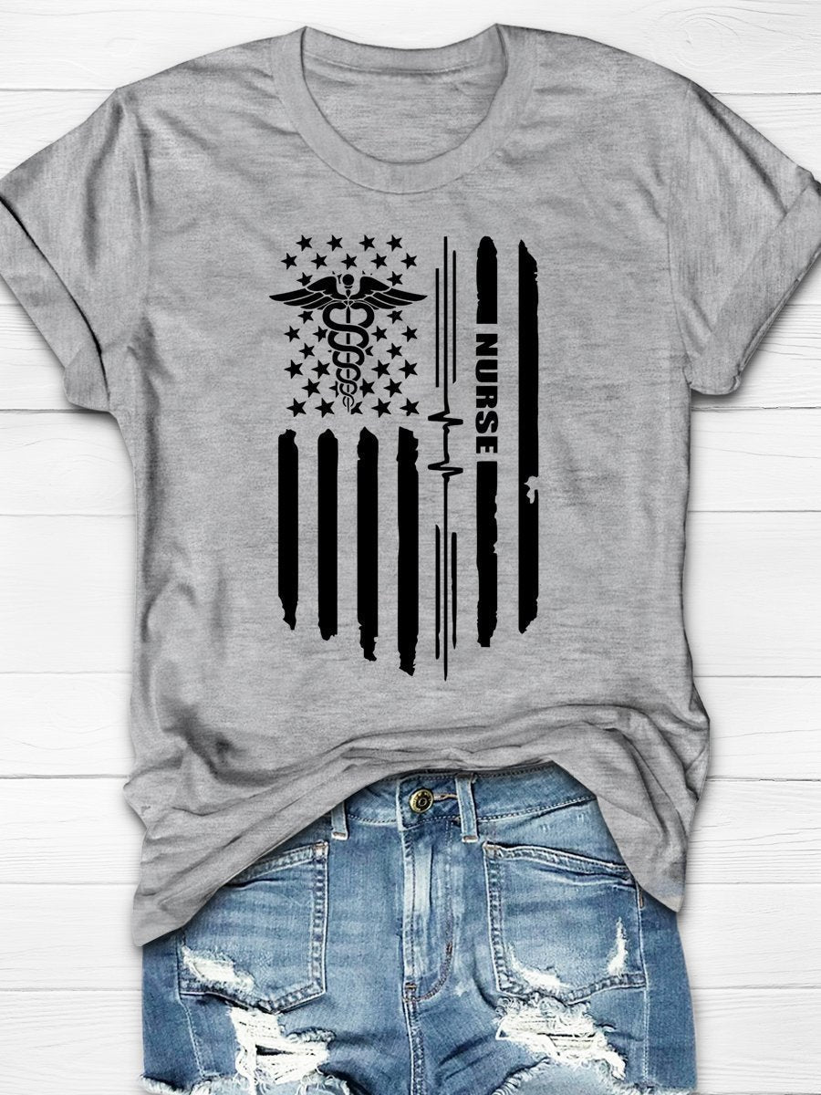 Nurse Print Short Sleeve T-shirt
