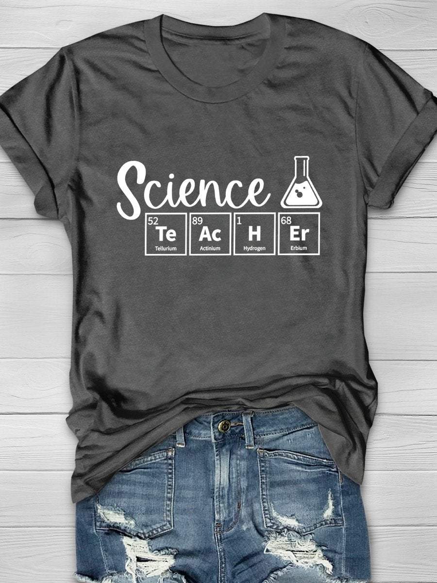 Science Teacher Print Graphic T-shirts