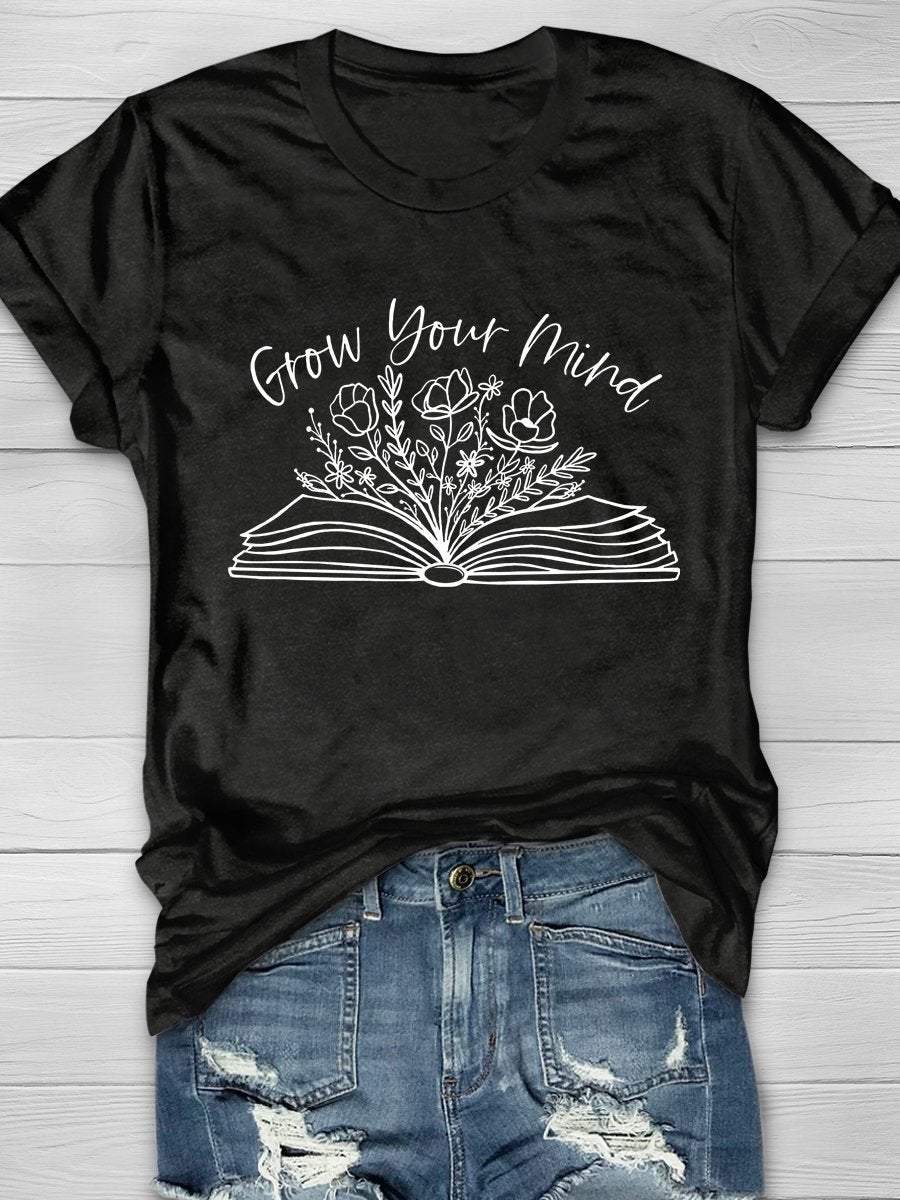 Grow Your Mind Print Graphic T-shirts