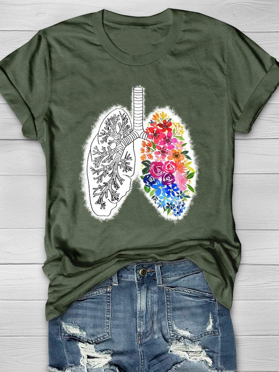 Anatomical Lung Print Short Sleeve T-shirt