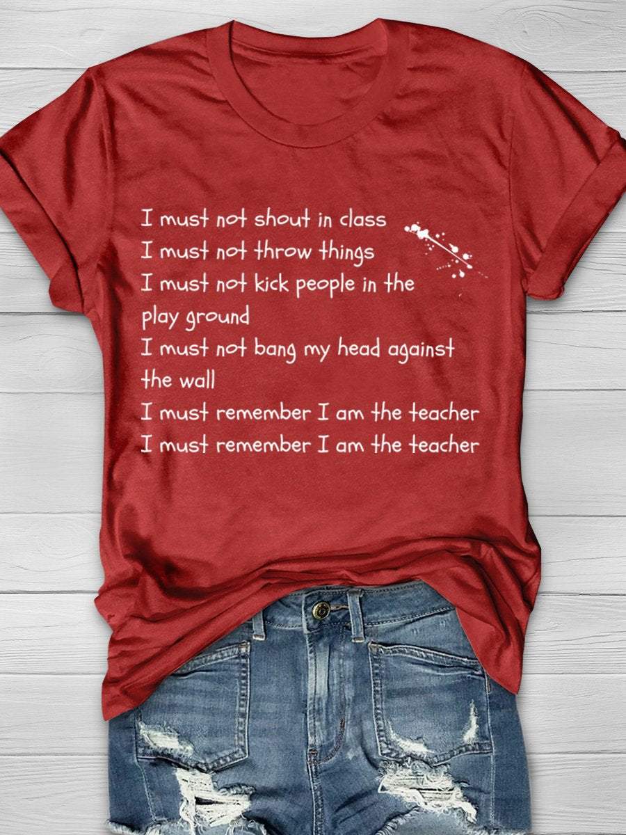 Funny Teacher Print Graphic T-shirts