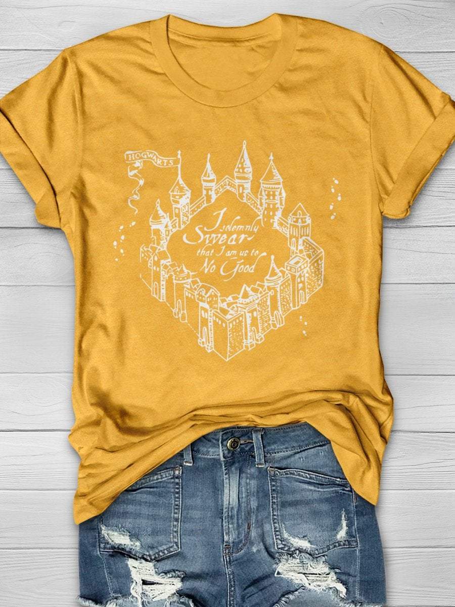 Magic Map School Print Graphic T-shirts