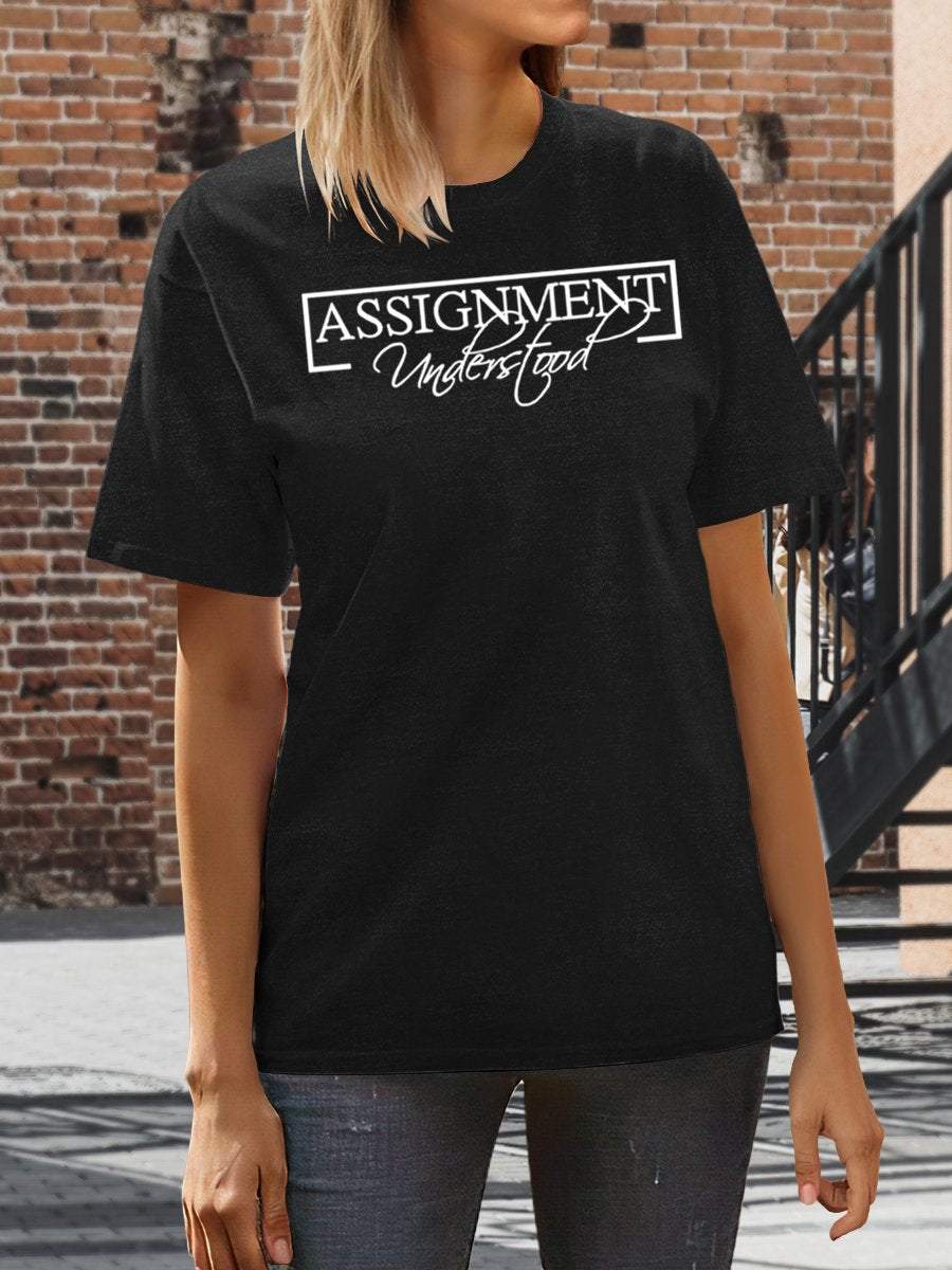 Assignment Understood Funny Teacher Print Graphic T-shirts
