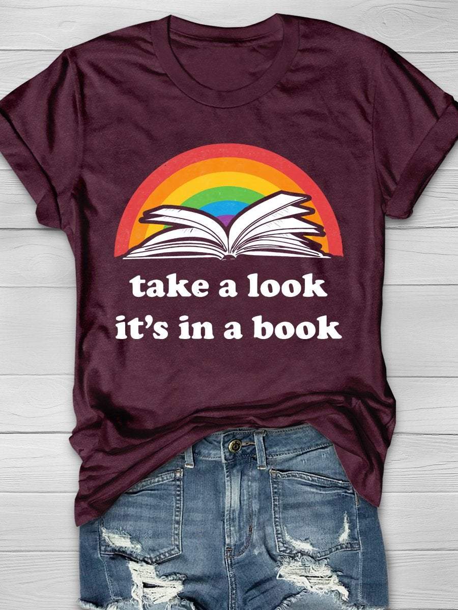 Take A Look It's In A Book Print Graphic T-shirts