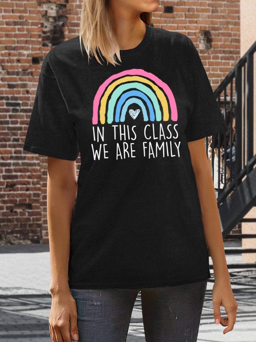 In This Class We Are Family Print Graphic T-shirts